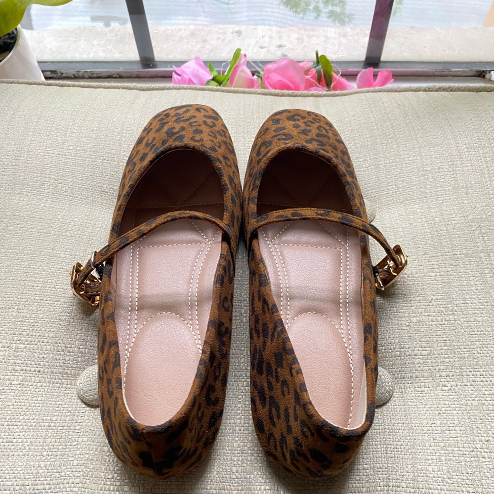 Women’s Fashion Square Toe Leopard Print Slip On Flats Size 11US 27cm - Picture 4 of 7